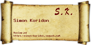 Simon Koridon névjegykártya